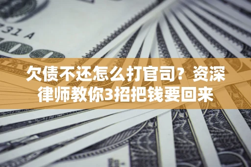 武汉欠债不还怎么打官司？资深律师教你3招把钱要回来