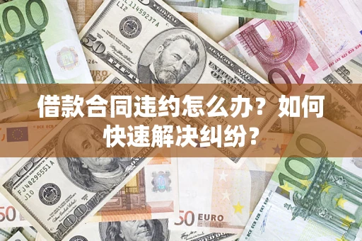 武汉借款合同违约怎么办？如何快速解决纠纷？