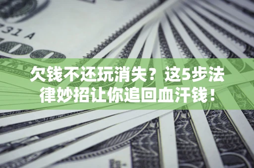 武汉欠钱不还玩消失？这5步法律妙招让你追回血汗钱！