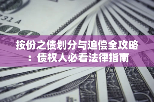武汉按份之债划分与追偿全攻略：债权人必看法律指南