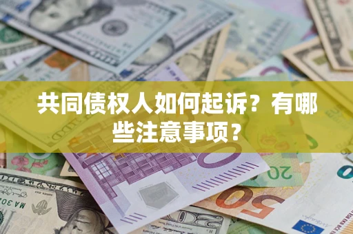武汉共同债权人如何起诉？有哪些注意事项？