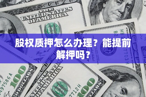 武汉股权质押怎么办理？能提前解押吗？